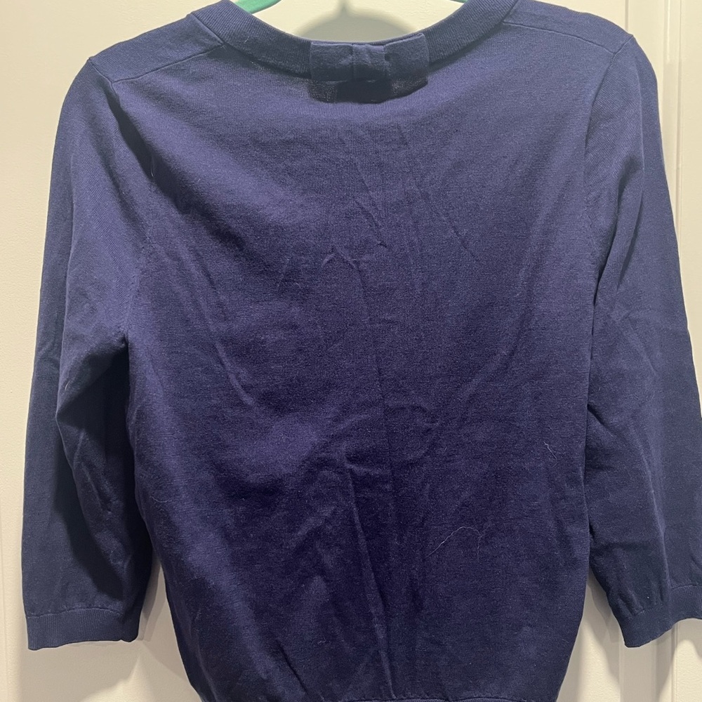Kate Spade Women's Navy Cardigan with Bow Detail - Size L - Picture 16 of 16